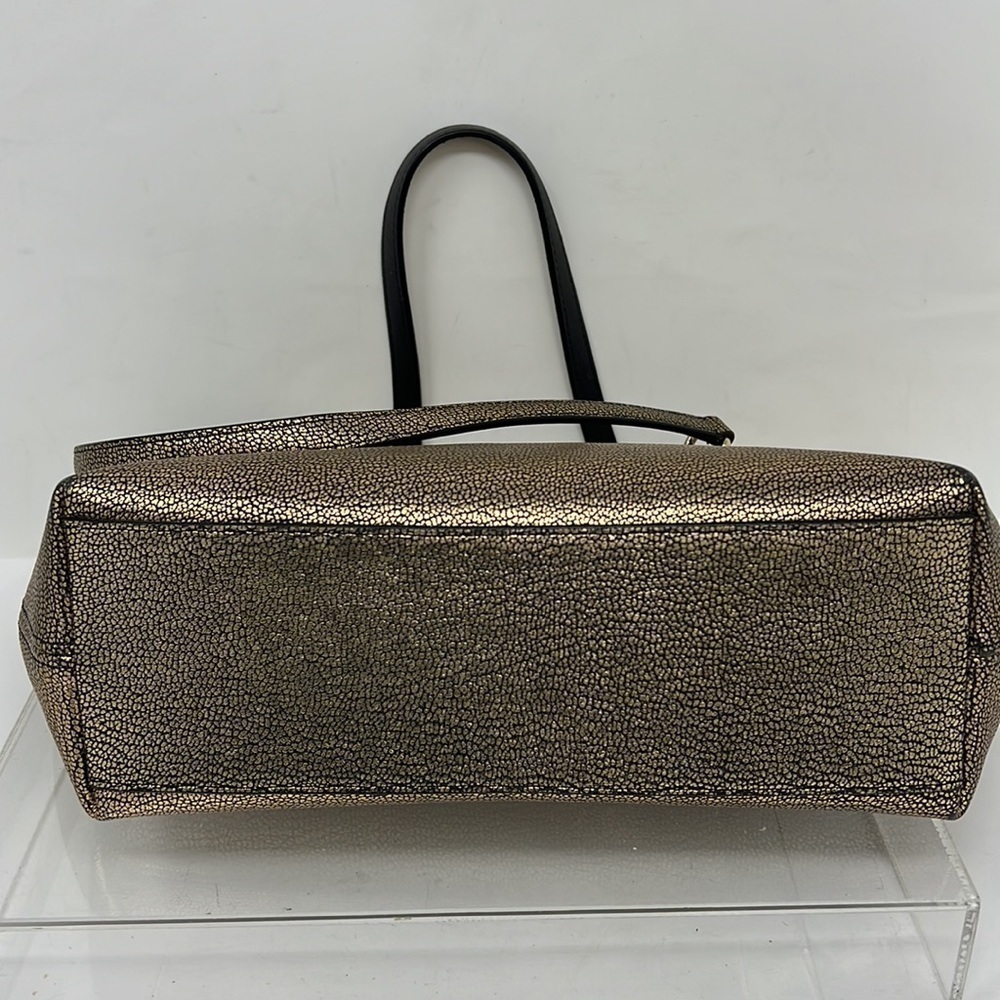 Coach Sophia Gold Black Pebbled Leather Zip Shoulder Tote Bag - Picture 5 of 10